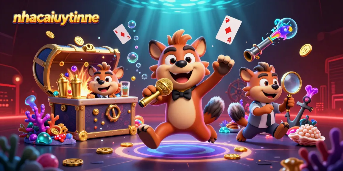 Engage with nhacaiuytinne's casino world featuring animated hyenas in a vibrant club atmosphere.