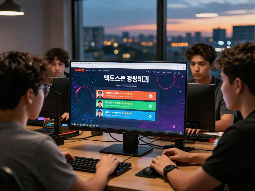 Engaged users on a 먹튀스팟 검증사이트 discussing safe online betting strategies in a vibrant gaming environment.