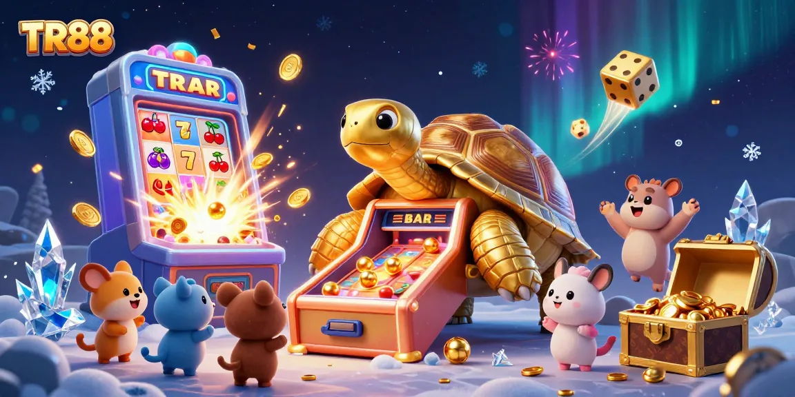 Experience the thrill of TR88 with a vibrant casino scene featuring exciting characters and jackpot action.