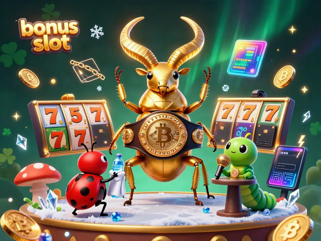 Experience thrilling slot gaming with the vibrant bonus slot illustration showcasing 3D characters and casino elements.
