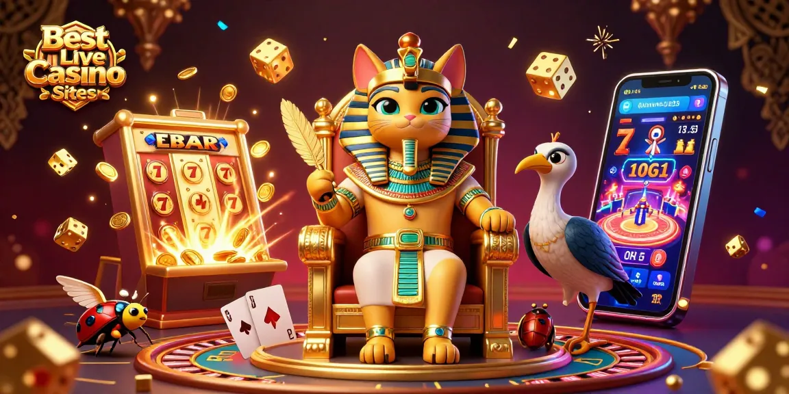 Experience the thrill at the Best Live Casino Sites with this vibrant illustration showcasing live dealer games and rich casino elements.