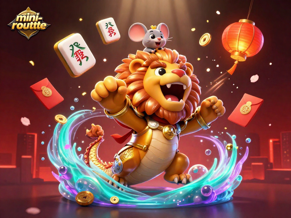 Experience mini-roulette with vibrant elements like golden mahjong tiles and glowing lanterns, capturing the thrill of casino gaming.