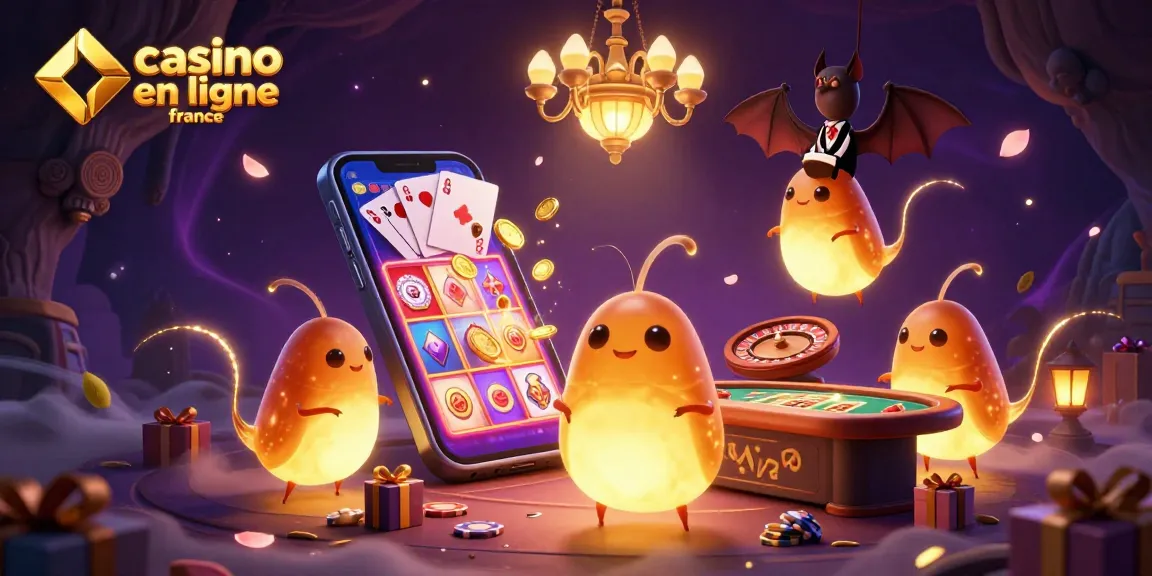 Jouer dans un casino en ligne en France animé par des lucioles lumineuses et un dealer chauve-souris.