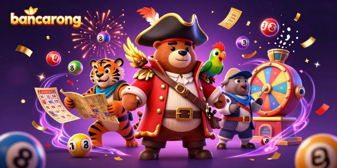 Bancarong lottery excitement with a pirate bear, tiger, and parrot celebrating wins!