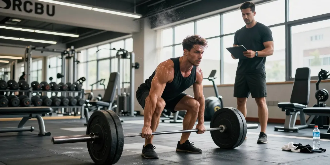 Bodybuilder lifting weights in a fitness gym, showcasing the Steroid Shop's commitment to muscle growth.
