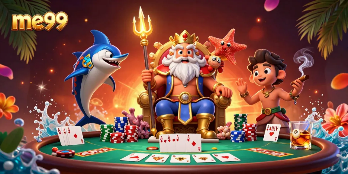 Experience thrilling card games at me99 as Neptune and friends dominate the casino scene.