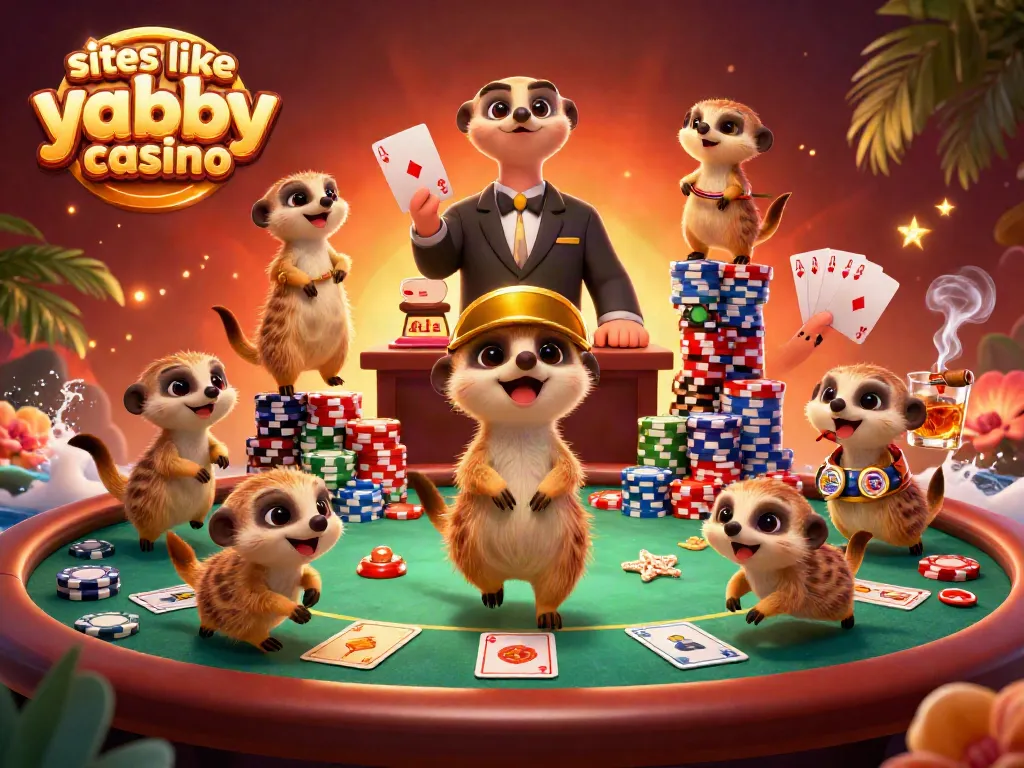 Experience action at sites like yabby casino with playful meerkats in an exciting casino scene.