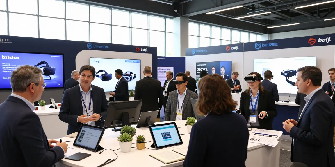 Engaging tech conference showcasing bdtjl innovations with diverse professionals exploring software solutions.