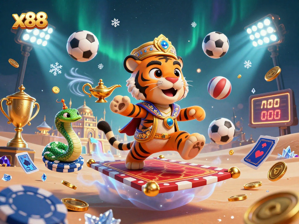 Bet on x88 with excitement as a tiger sultan guides you through an enchanting casino adventure!