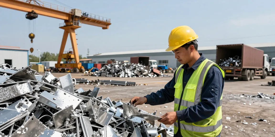 Mercury Scrap Metal Untuk Dijual di https://www.scrapsolutionplace.com/ dengan profesional memeriksa logam bekas di fasilitas daur ulang.