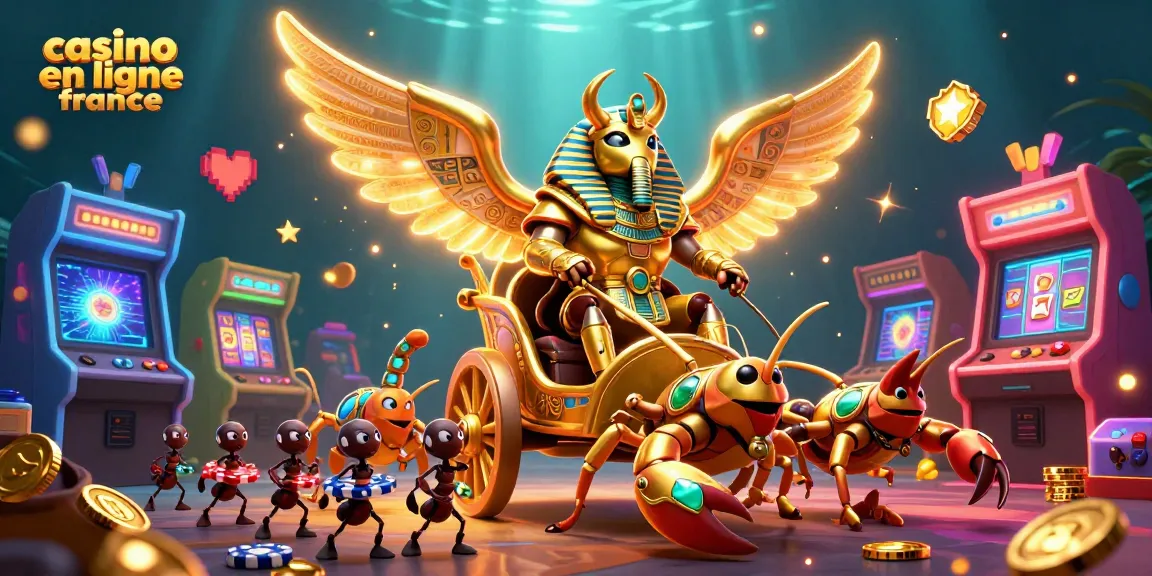 Apprenez à gagner avec casino en ligne France à travers cette scène vibrante illustrant l'excitation des jeux d'argent.